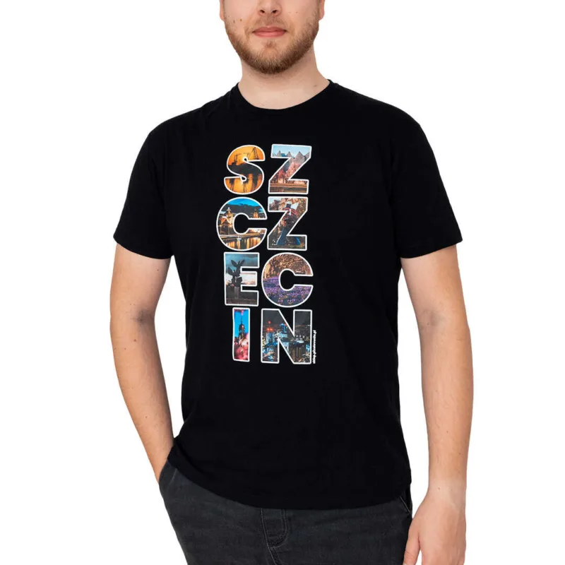 Koszulka męska basic z napisem Szczecin