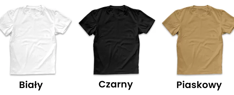 koszulka męska basic dostępna w kolorze białym, czarnym oraz piaskowym