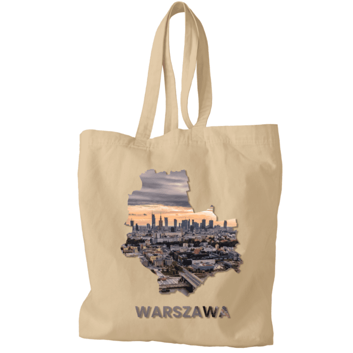 Torba na zakupy ze zdjęciem Warszawy