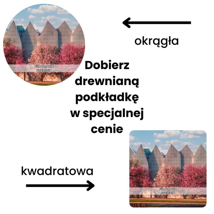 Dobierz drewnianą podkładkę z tym samym szczecińskim motywem co na kubku