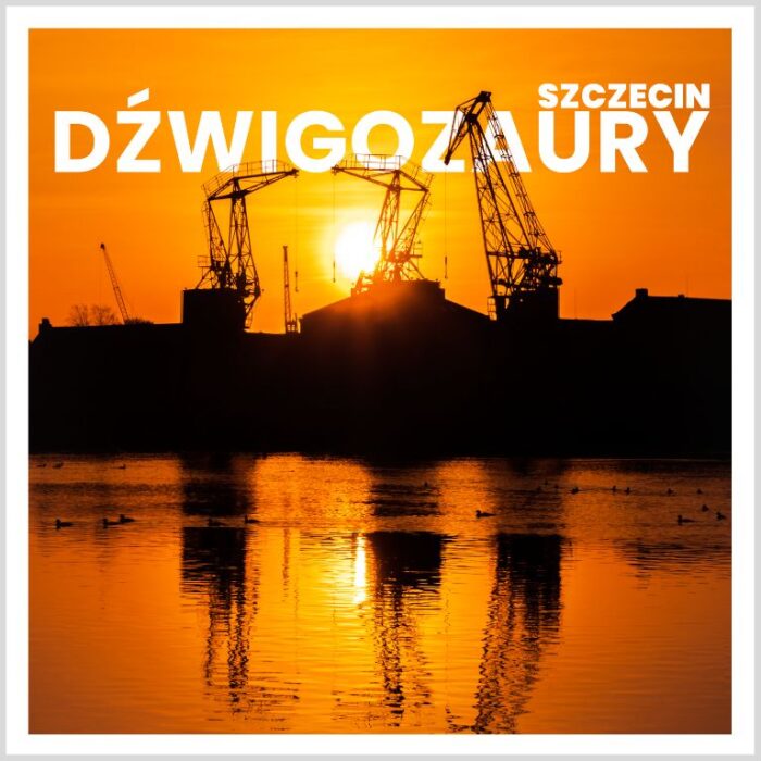 Ręcznie robiony magnes, nadruk fotograficzny, motyw szczecińskich Dźwigozaurów