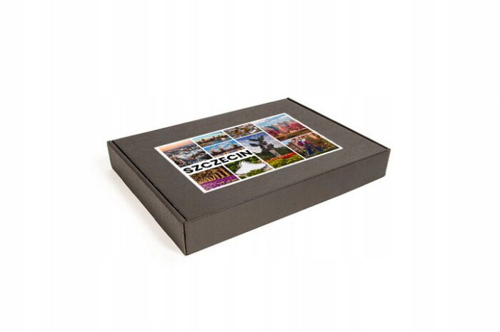 Czarne pudełko fasonowe na szczecińskie puzzle