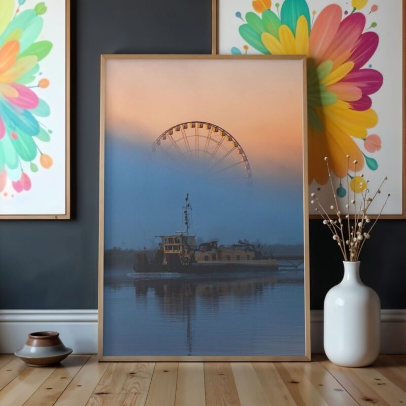 Wizualizacja nagrodzonego zdjęcia w Wielkim Konkursie Fotograficznym National Geographic pt. "Dwa światy" autorstwa Adriana Stejki w ramce