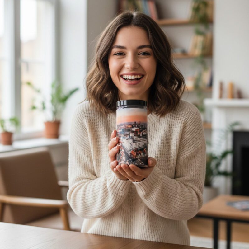 Puzzle w słoiku z motywem Zamku Książąt Pomorskich w Szczecinie