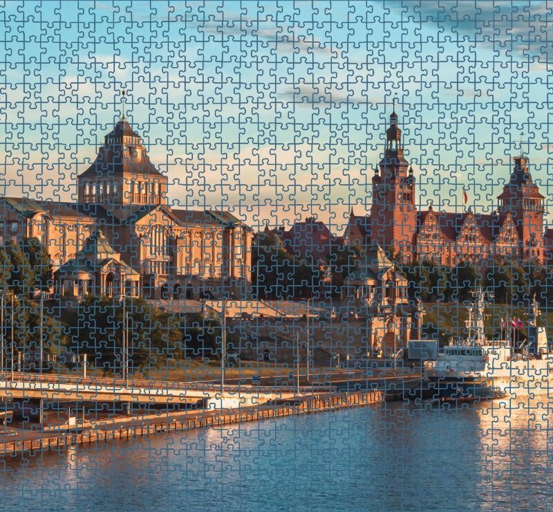 Panorama Wałów Chrobrego w Szczecinie puzzle wysoka jakość