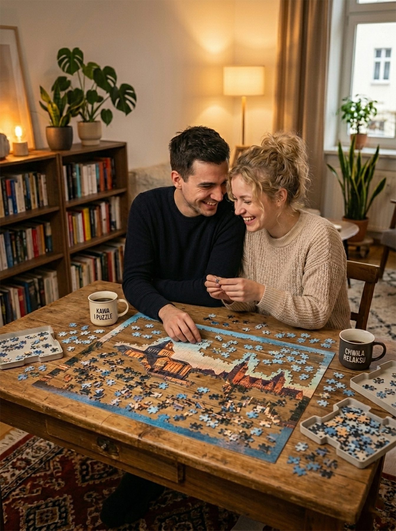 Puzzle z motywem Wałów Chrobrego w Szczecinie.