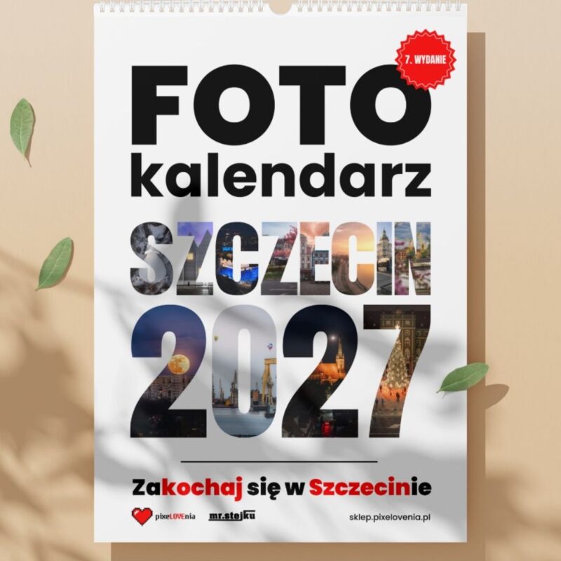 Kalendarz fotograficzny Szczecin A3 2027 z 12 autorskimi zdjęciami miasta